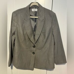 Le Suit Woman Gray Blazer Jacket Size 18W